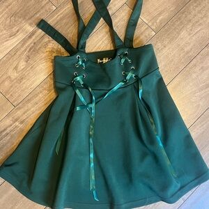 Allegra K green Lace-Up skirt with straps